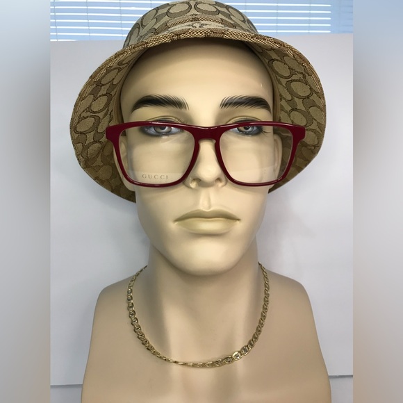 Gucci Men GG0561ON 003 Red CRYSTAL Rectangle/Square Eyeglasses - Picture 6 of 15